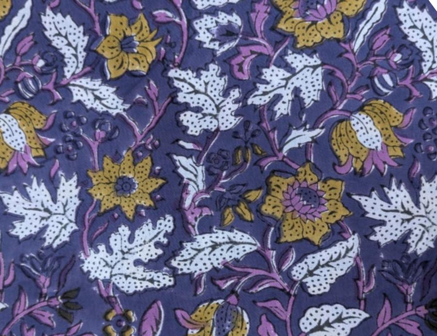 Indian Hand Block Print Fabric, Floral 100% Cotton Quilting Fabric By The Yard, Fabric For Dress Making, Loose Running Fabric, Napkin Fabric