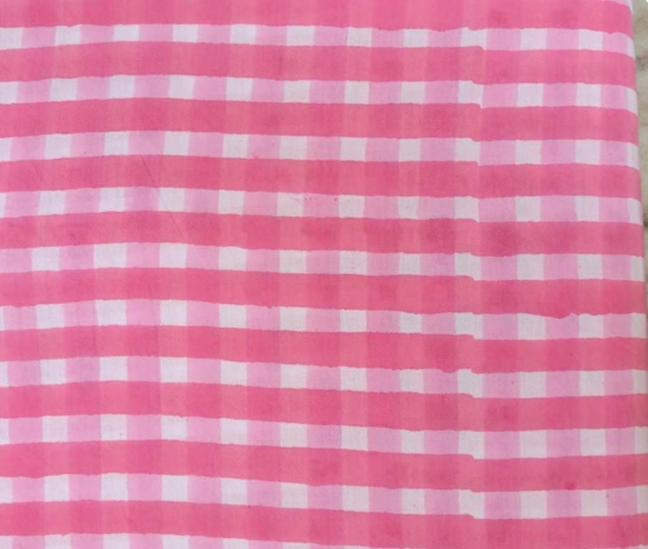 Pink Gingham Cotton Fabric, Large Check Plaid Fabric by Yard, Soft Cotton Cloth for Sewing, Quilting, Dressmaking Picnic Fabric Craft Fabric