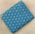 Blue Buti Hand Block Print Cotton Fabric, Soft Indian Floral Fabric by the Yard, Quilting, Sewing, Dressmaking, Loose Running Fabric, Gifts