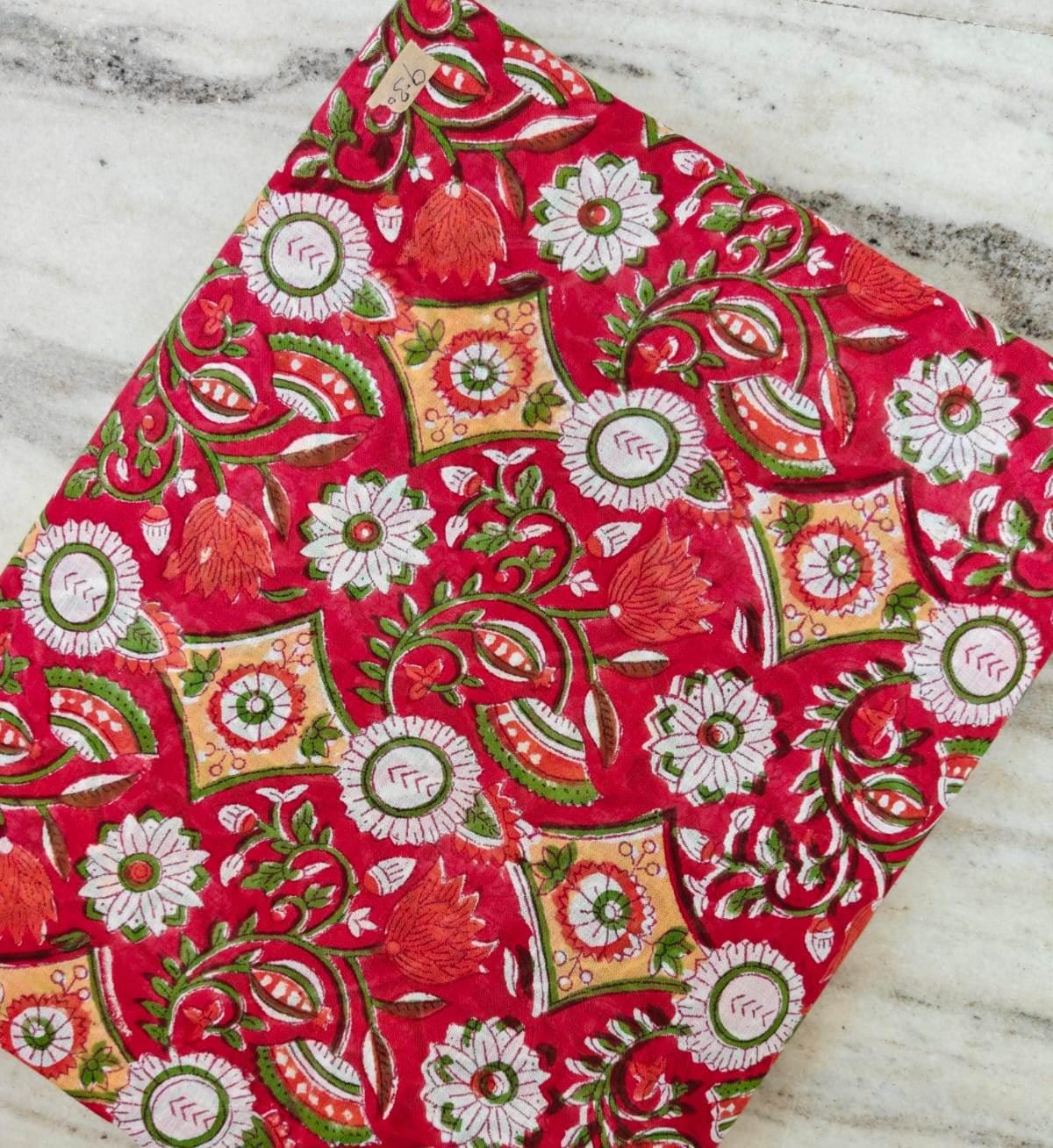 Red Cotton Fabric, Hand Block Soft Quilting Fabric by the Yard, Modern Craft Sewing Material, Quilting & Apparel Dressmaking Fabric, Napkins