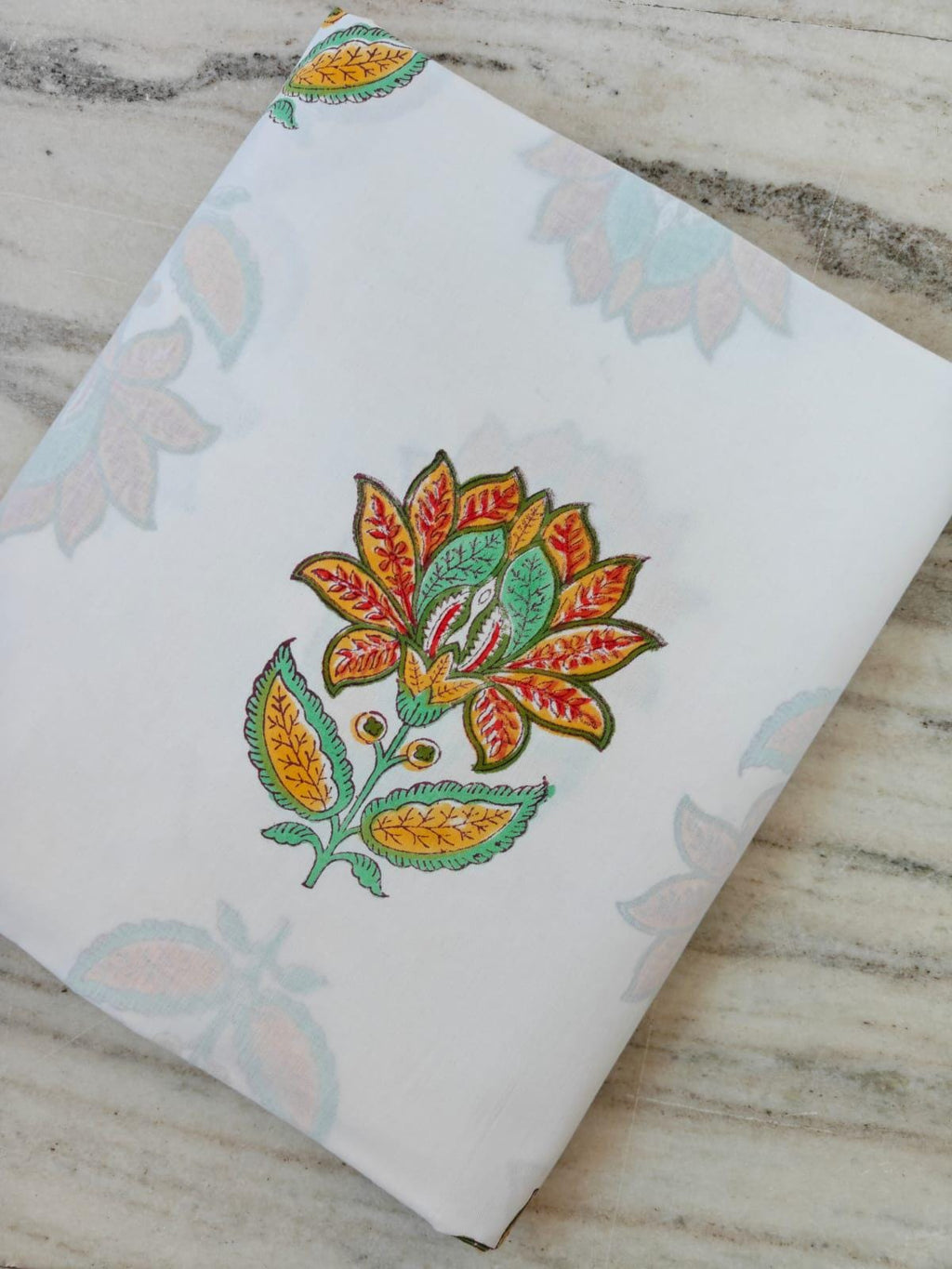 Hand Block Print Cotton Fabric, Indian Floral Cotton Fabric, Natural Cotton Yardage, Floral Block Print Fabric, Quilting Soft Cotton Textile
