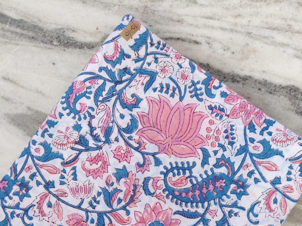 Multi Color Desinger Fabric, Hand Block Print Fabric, Floral 100% Cotton Fabric By The Yard, Fabric for Dress Making, Sewing Fabric, Napkins