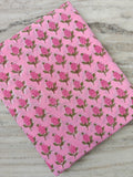 Pink Floral Cotton Fabric, Pink Color Hand Block Print Fabric By The Yard, Indian Soft Cotton for Quilting, Dressmaking, Sewing & Crafts