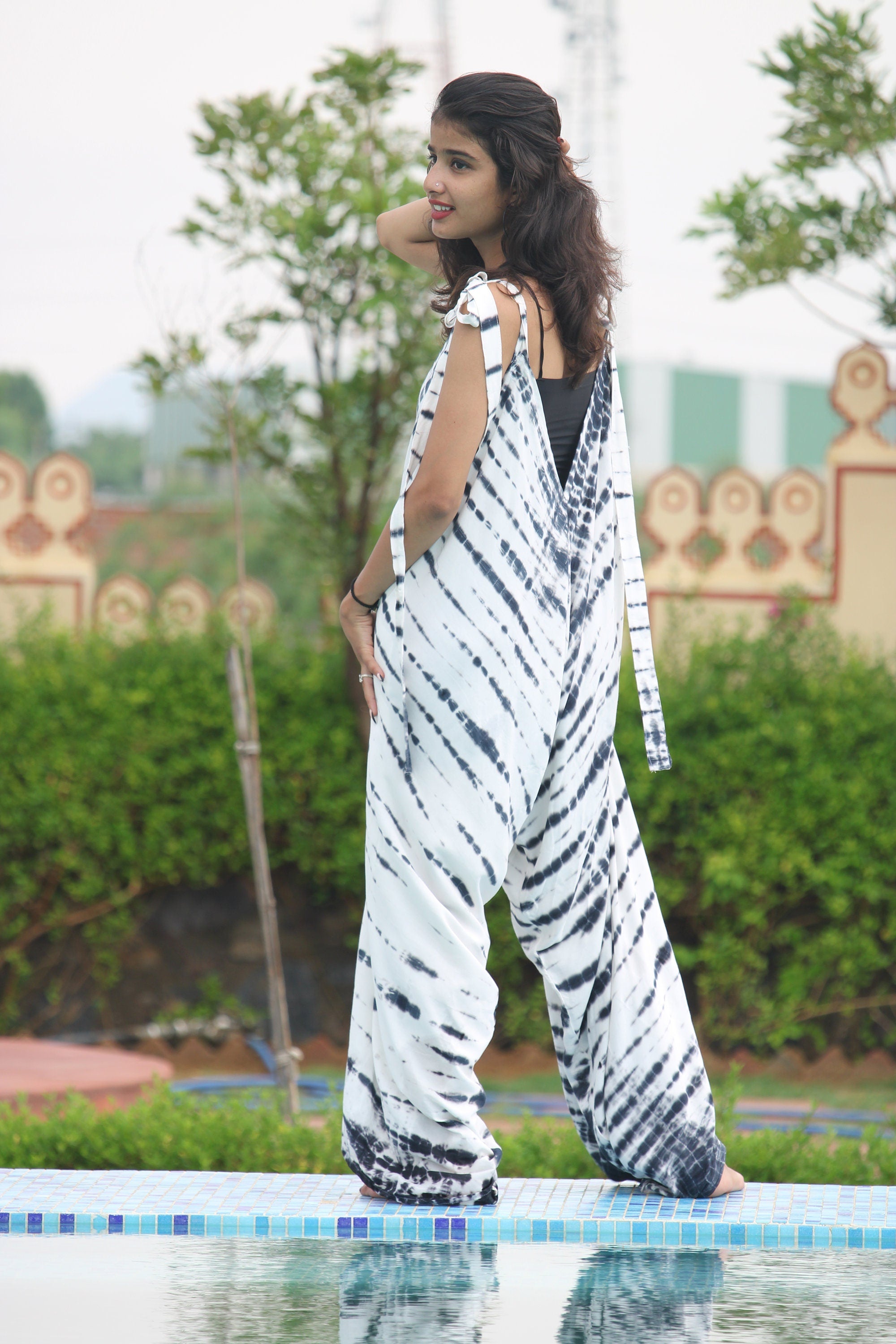 Tie Dye Rayon Jumpsuit: Women's Summer Romper Overalls