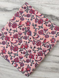 Peach Indian Hand Block Print Fabric, 100% Cotton Quilting Fabric By The Yard, Fabric For Dress Making, Loose Running Fabric, Napkin Fabric
