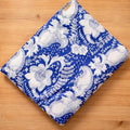 Indian Hand Block Blue White Floral Printed Cotton Fabric By The Yard, Running Cotton Fabric, Soft Lightweight Fabric, Loose Running Fabric