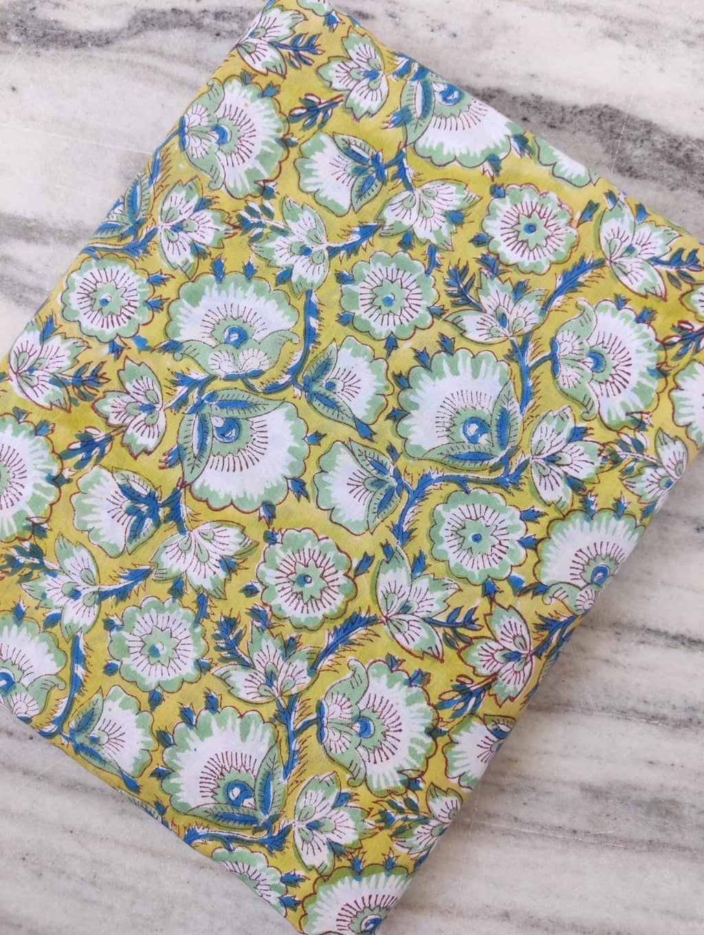 Multi Color Desinger Fabric, Hand Block Print Fabric, Floral 100% Cotton Fabric By The Yard, Fabric for Dress Making, Sewing Fabric, Napkins