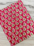 Red Cotton Fabric, Hand Block Soft Quilting Fabric by the Yard, Modern Craft Sewing Material, Quilting & Apparel Dressmaking Fabric, Napkins