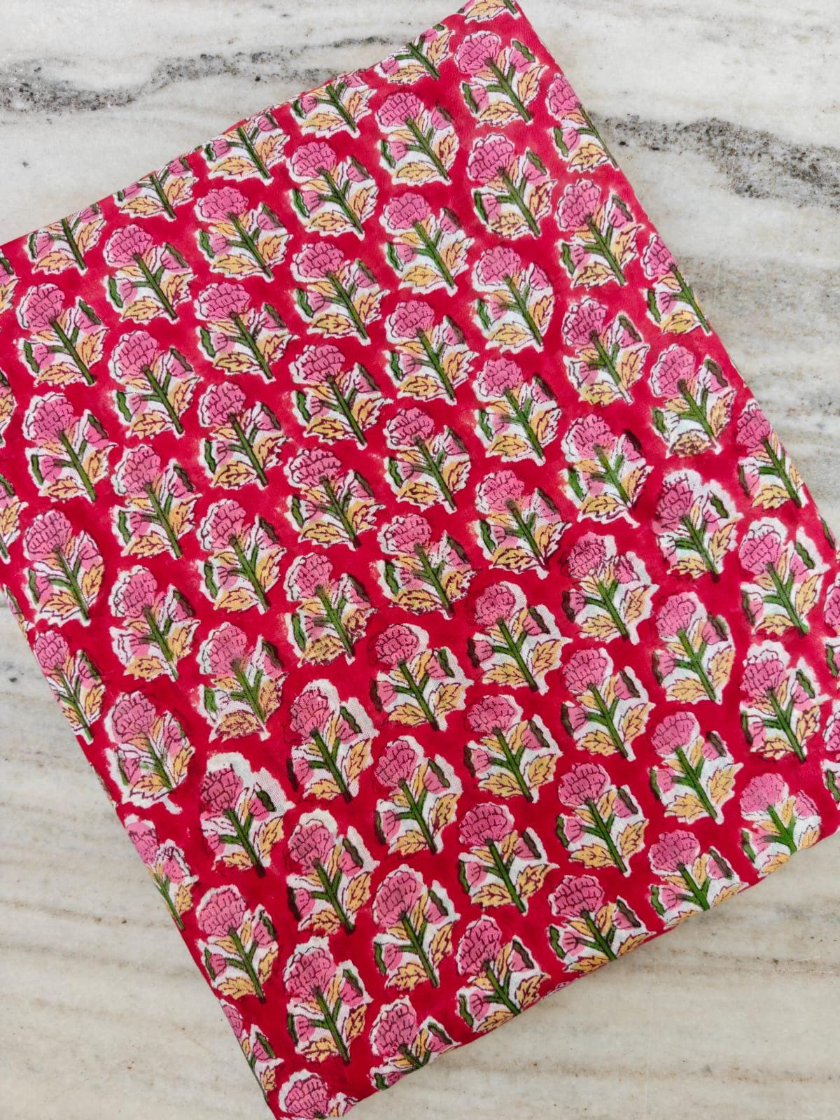 Red Cotton Fabric, Hand Block Soft Quilting Fabric by the Yard, Modern Craft Sewing Material, Quilting & Apparel Dressmaking Fabric, Napkins