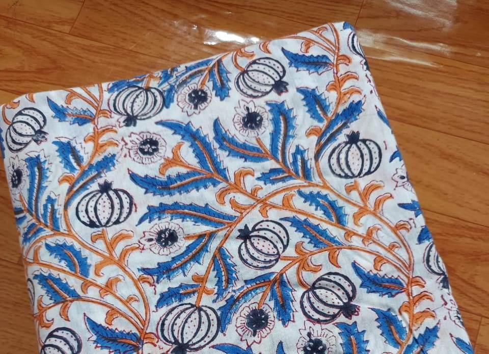 Indian Hand Block Print Fabric, Floral 100% Cotton Quilting Fabric By The Yard, Fabric For Dress Making, Loose Running Fabric, Napkin Fabric