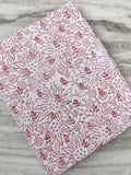 Red Floral Cotton Fabric by the Yard, Lightweight Printed Fabric for Quilting, Sewing and Dressmaking, Loose Running Fabric, Textile Fabric