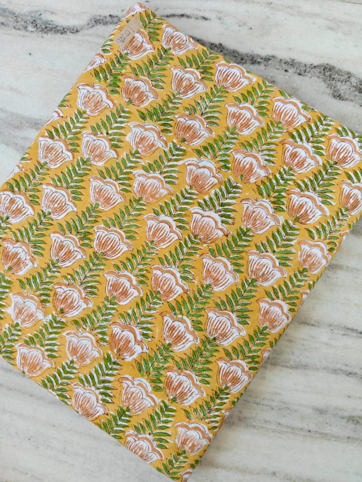 Yellow Cotton Fabric, Indian Soft Cotton by the Yard, Textile Fabric, Napkins, Table Cover Fabric, Dressmaking Fabric, Christmas Decor