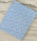 Designer Blue Heart Print Cotton Fabric | Hand Block Print White Heart Pattern Fabric | Floral 100% Cotton Quilting Fabric By The Yard