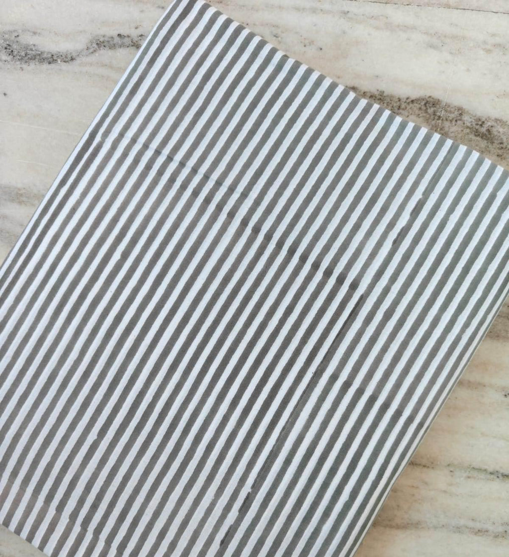Gray White Stripe Cotton Fabric by Yard, Thin Striped Fabric, Modern Cotton Fabric, Quilting Sewing Fabric, Apparel Fabric, Craft Fabric