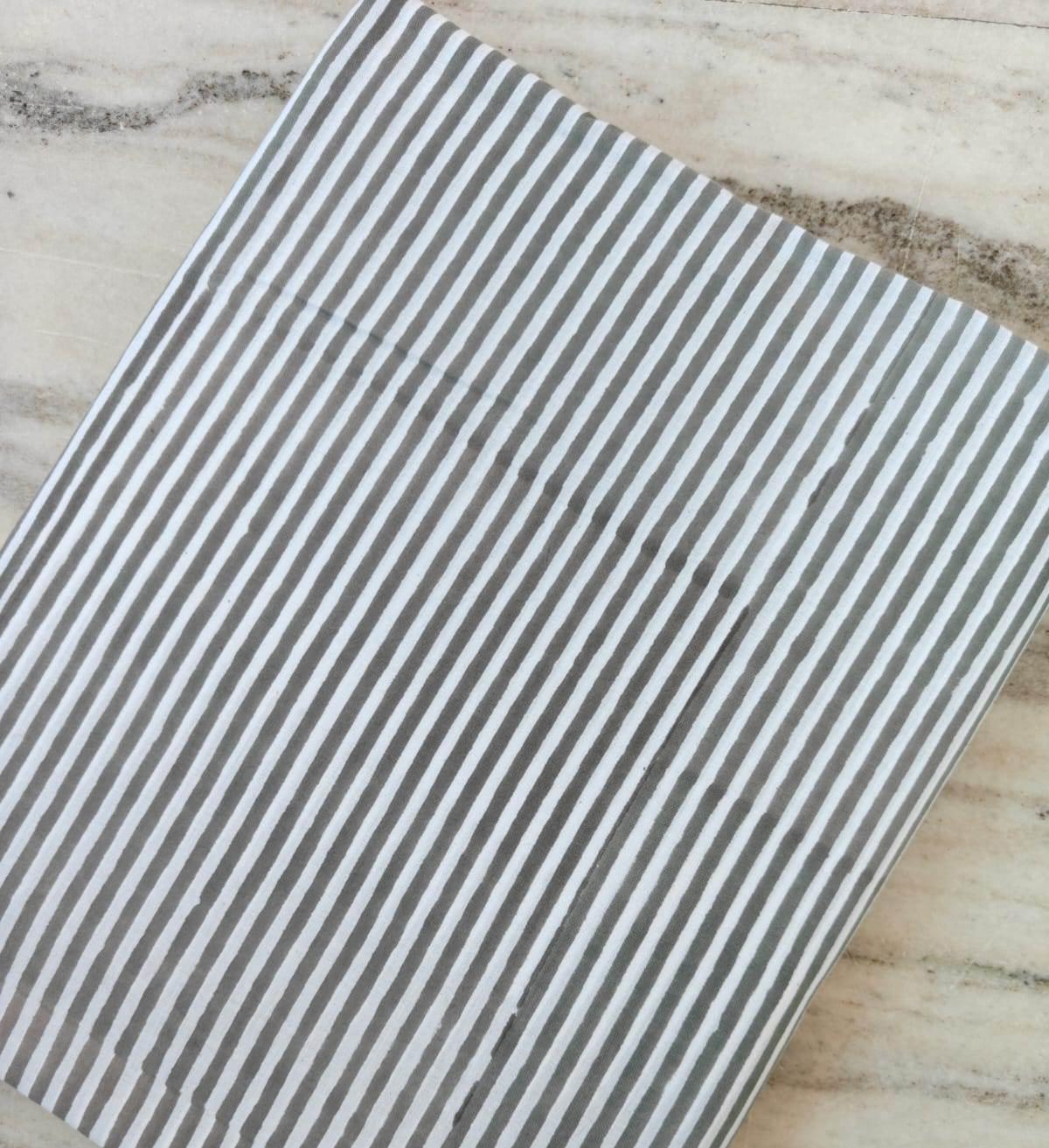 Gray White Stripe Cotton Fabric by Yard, Thin Striped Fabric, Modern Cotton Fabric, Quilting Sewing Fabric, Apparel Fabric, Craft Fabric