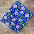 Blue Floral Cotton Fabric by the Yard Hand Block Print Indian Cotton Fabric Rose Flower Quilting Fabric Sewing Dressmaking Home Decor Fabric
