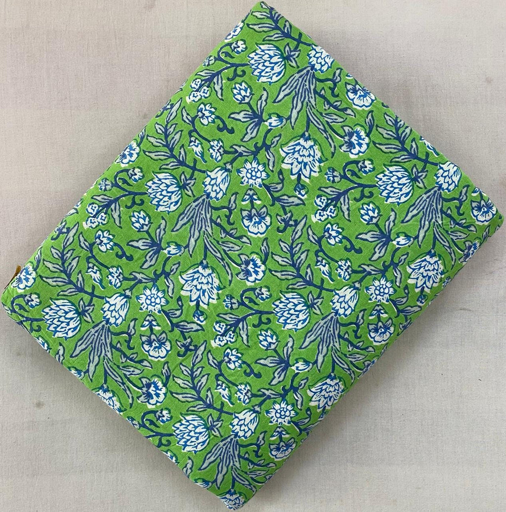 Green Color Indian Hand Block Print Fabric, 100% Cotton Quilting Fabric By The Yard, Fabric For Dress Making Fabric, Loose Running Fabric