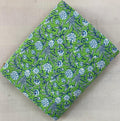 Green Color Indian Hand Block Print Fabric, 100% Cotton Quilting Fabric By The Yard, Fabric For Dress Making Fabric, Loose Running Fabric