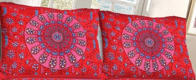 Queen Size Cotton Bedsheet | Red Color Jaal Bedsheet | Handmade Sanganeri Printed Bedcover | Floral Bedsheet | Double Bedsheet