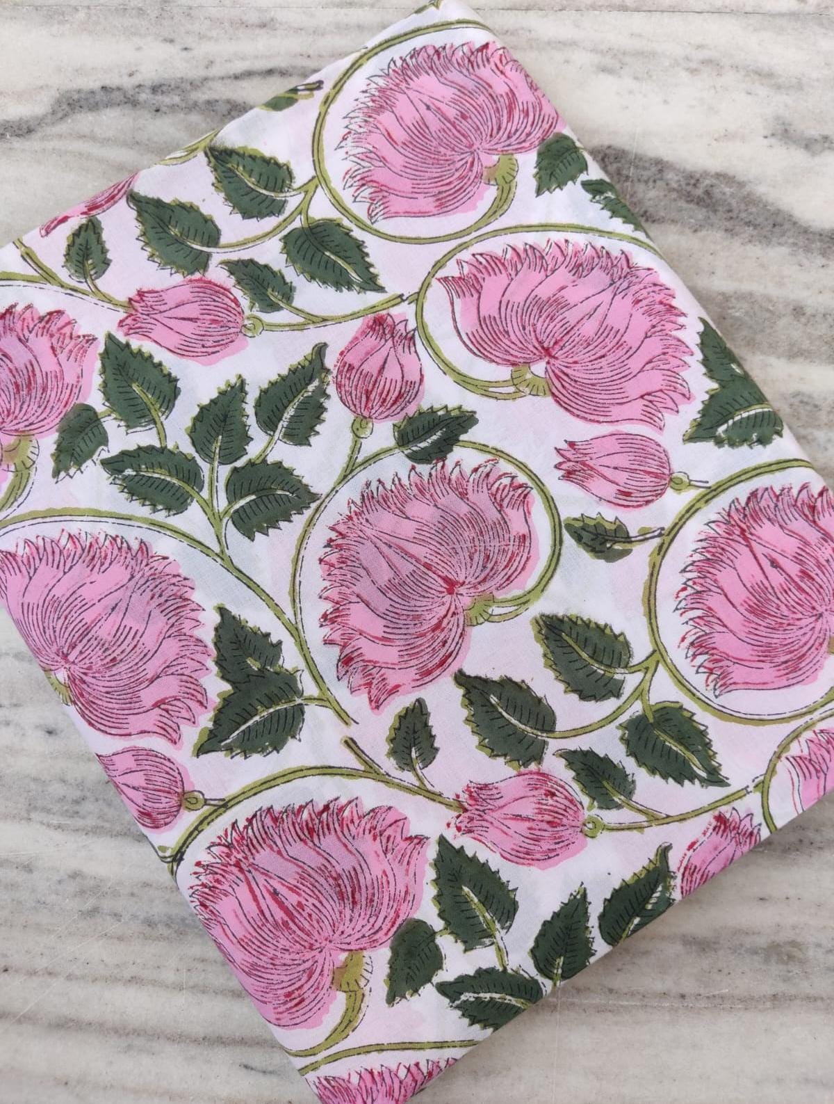 Indian Hand Block Print Fabric, Floral 100% Cotton Quilting Fabric By The Yard, Handmade Fabric, Loose Running Fabric, Textile Fabric, Gifts