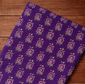 Purple Floral Cotton Fabric, Hand Block Print Indian Textile, Boho Flower Cotton Fabric for Sewing Quilting Craft Dress Loose Running Fabric