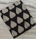 Black & White Leaf Print Cotton Fabric, Hand Block Print Style Indian Cotton, Craft Fabric by the Yard – Quilting, Dressmaking Home Decor