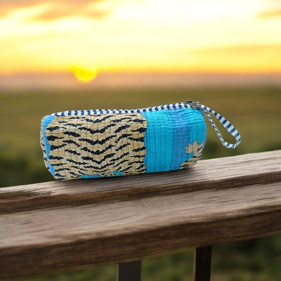 Personalized Pencil Case, Tiger Print Cotton Fabric Pencil Case Back To School, Gift For Her, Birthday Gift Christmas Gift, Pencil Case Gift