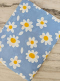 Blue Daisy Cotton Fabric, Floral Cotton Fabric by the Yard, Retro Daisy Fabric, Napkins Fabric, Table Cover Fabric, Curtains Loose Fabric