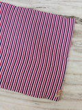 Red White Blue Stripe Cotton Fabric, Nautical Striped Fabric, Vertical Stripe Fabric, Shirting Cotton,  Apparel Sewing Fabric by Yard Napkin