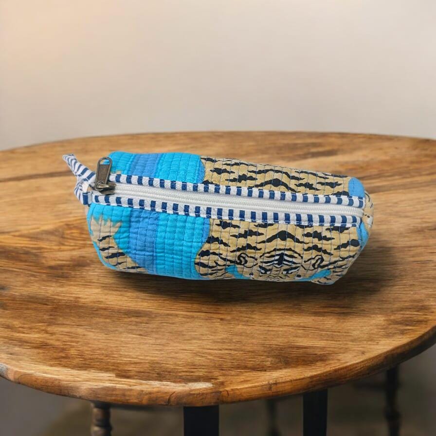 Personalized Pencil Case, Tiger Print Cotton Fabric Pencil Case Back To School, Gift For Her, Birthday Gift Christmas Gift, Pencil Case Gift