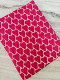 Red Heart Print Cotton Fabric, Valentine’s Day Indian Hand Block Print Fabric, Cute Block Print Fabric by the Yard, Loose Running Fabric