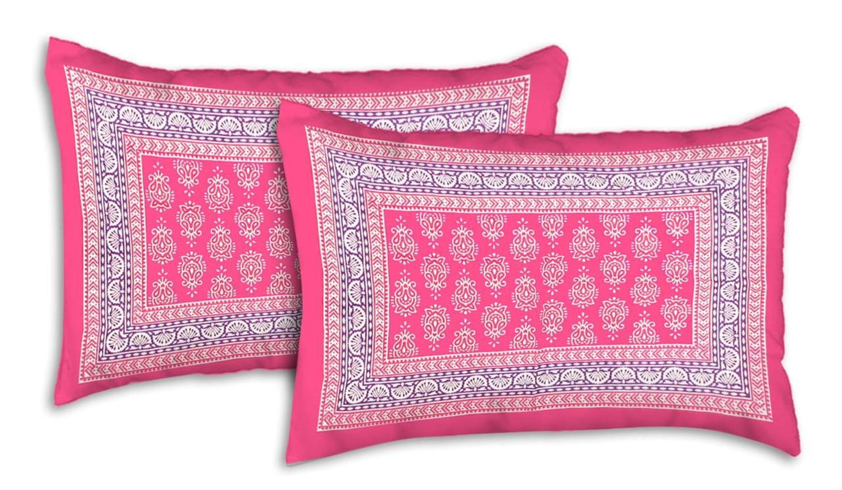 Pink Cotton Bedsheet Set, Hand Block Print Bedding, Queen King Size Bed Sheet, Indian Floral Print Bedspread, Soft Cotton Bedding, Bedroom