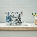 Handmade Mini Quilted Pouch | Blue Floral Block Print | Small Zipper Bag with Tassel | Personalized Fabric Pouch | Block Print Accessory Bag