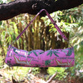 Handmade Yoga Mat Bag, Pink Safari Pattern, Adjustable Strap, Pink Jungle Yoga Mat Holder, Animal Print Gym & Pilates Bag