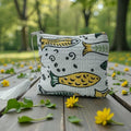 Handmade Mini Quilted Pouch with Fish Print | Boho Coin Purse | Small Zipper Bag with Tassel| Christmas Gifts