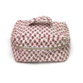 Kantha Quilted Makeup Bag | Cotton Block Print Vanity Case with Zip & Handle | Block Print Zipper Bag | Floral Toiletry Bag | Christmas Gift