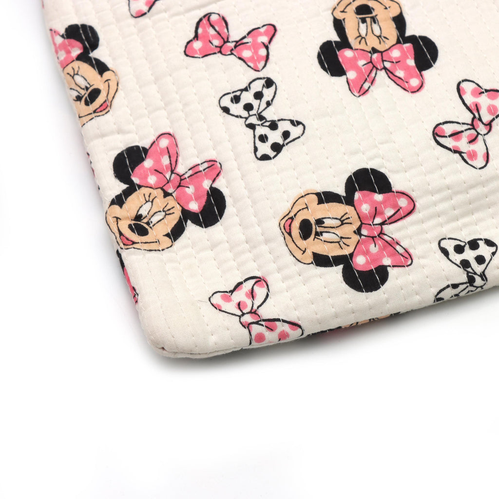 Quilted Laptop Sleeve, Cute Bow Print Laptop Bag, Padded Cotton Laptop Case, Handmade Laptop Cover, Girly Laptop Sleeve, Macbook Sleeve