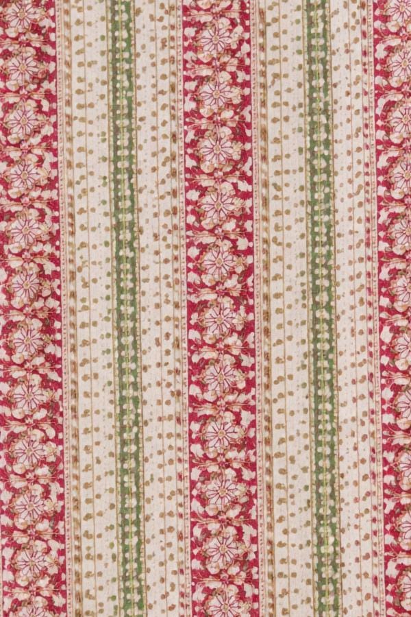 Striped Floral Cotton Fabric by the Yard, Indian Printed Cotton Cloth, Soft Lightweight Cotton Fabric for Sewing, Quilting, Dressmaking