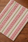 Striped Floral Cotton Fabric by the Yard, Indian Printed Cotton Cloth, Soft Lightweight Cotton Fabric for Sewing, Quilting, Dressmaking