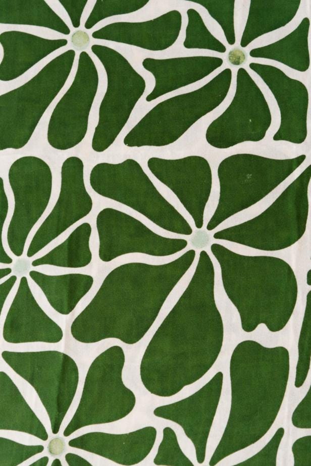 Green White Floral Cotton Fabric, Hand Block Print Fabric, Indian Cotton Textile, 100% Cotton Quilting Fabric By The Yard, Running Fabric