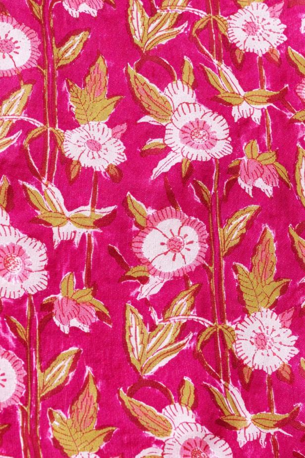 Loose Running Fabric, Indian Hand Block Print Fabric, Floral 100% Cotton Quilting Fabric By The Yard, Fabric For Dress Making, Napkin Fabric