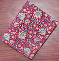 Red Floral Cotton Fabric | Hand Block Print Cotton | Indian Printed Fabric for Sewing, Quilting, Dressmaking & Home Decor | Cotton Napkins