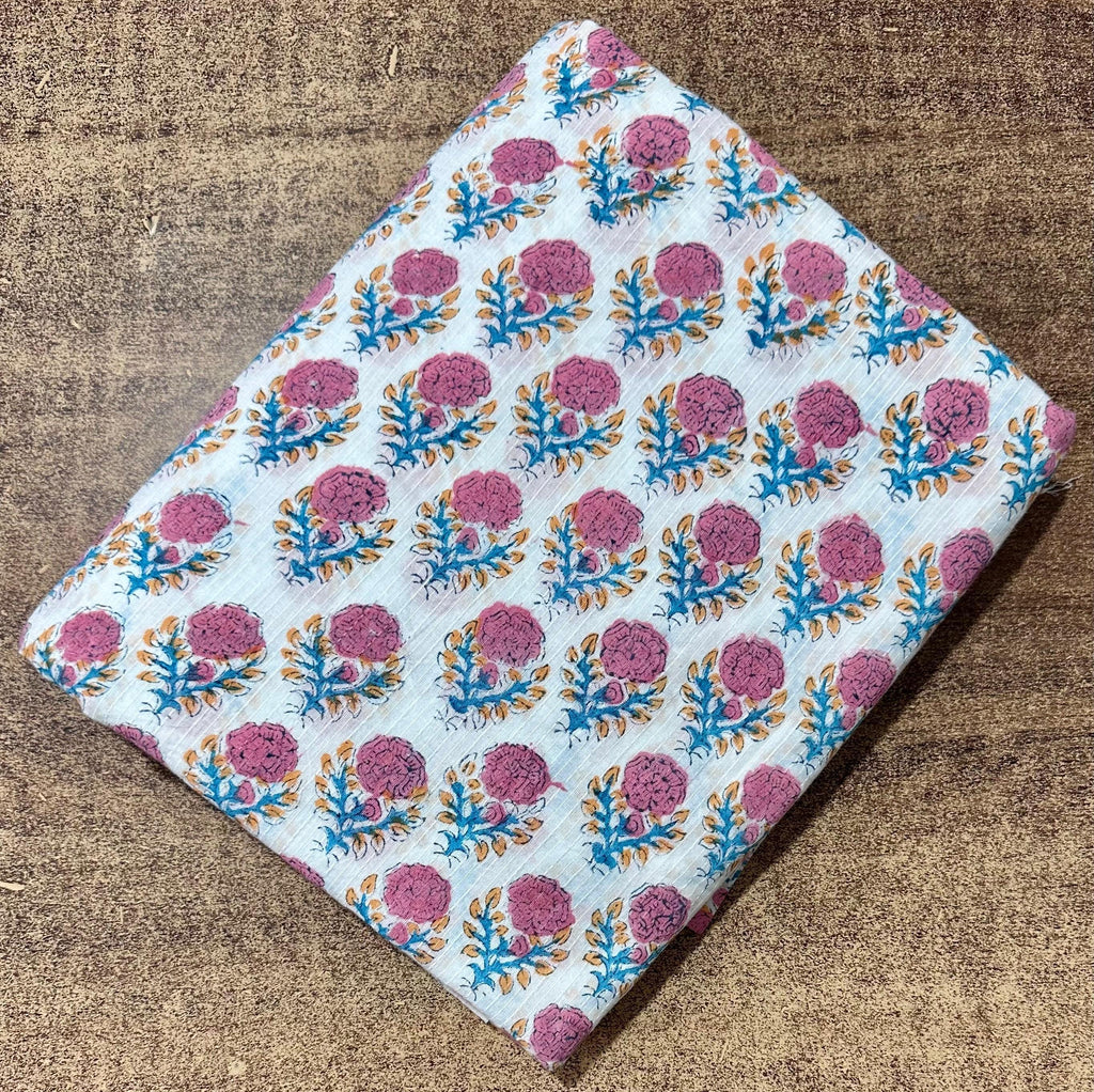 Colourful Indian Hand Block Print Fabric, Soft Cotton Fabric, Floral 100% Cotton Fabric By The Yard, Fabric For Loose Running Textile Fabric