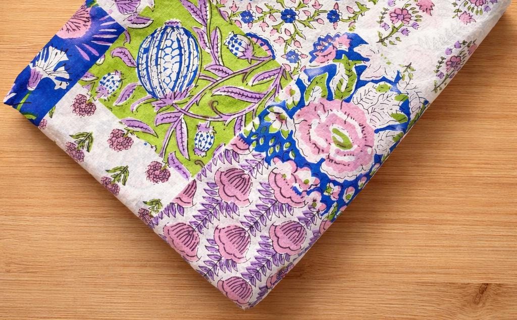 Loose Running Fabric by Yard, Printed Cotton Fabric, Soft Lightweight Material for Sewing, Dressmaking Apparel Kurti Dress Running Fabric