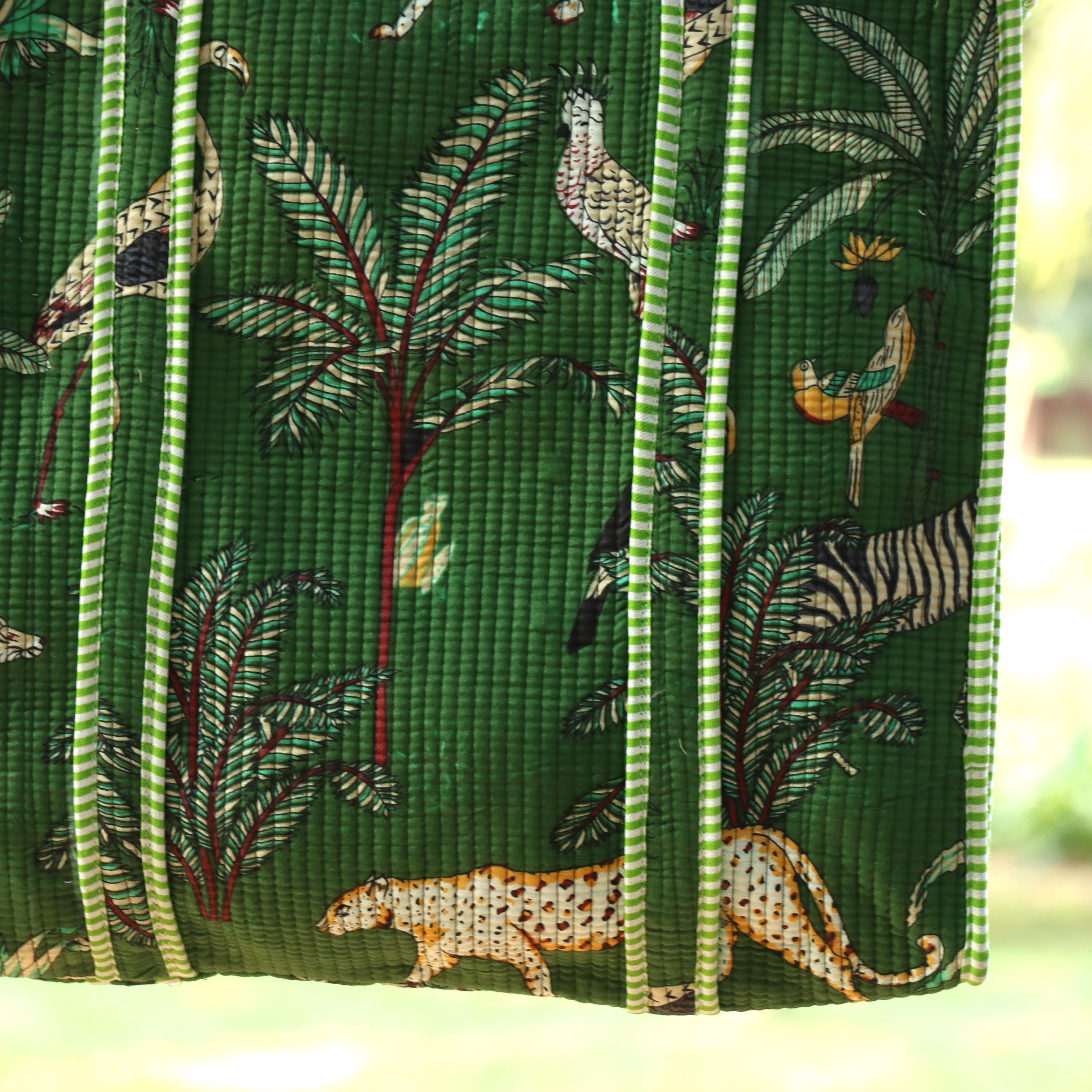 Handmade Green Jungle Safari Quilted Tote Bag, Gift For Her, Gift For Wife, Gift For Love, Anniversary Gift, Gift For Birthday