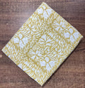 Mustard Yellow Floral Cotton Fabric, White Hand Block Print Cotton Fabric, Soft Cotton Fabric by Yard, Sewing Quilting Dressmaking Fabric