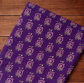 Purple Floral Cotton Fabric, Hand Block Print Indian Textile, Boho Flower Cotton Fabric for Sewing Quilting Craft Dress Loose Running Fabric