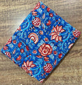 Blue Floral Cotton Fabric by Yard, Indian Block Print Cotton Cloth, Handmade Sewing Quilting Dressmaking Fabric, Running Cotton Fabric