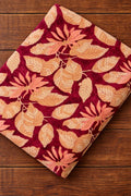 Maroon Floral Hand Block Print Cotton Fabric, Indian Printed Cotton Cloth, Soft Natural Fabric for Sewing, Quilting & Home Decor, Running