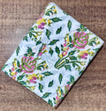 White Floral Hand Block Print Cotton Fabric – Indian Handmade Cotton Cloth, Soft Printed Fabric for Dressmaking, Quilting & Crafts, Fabrics